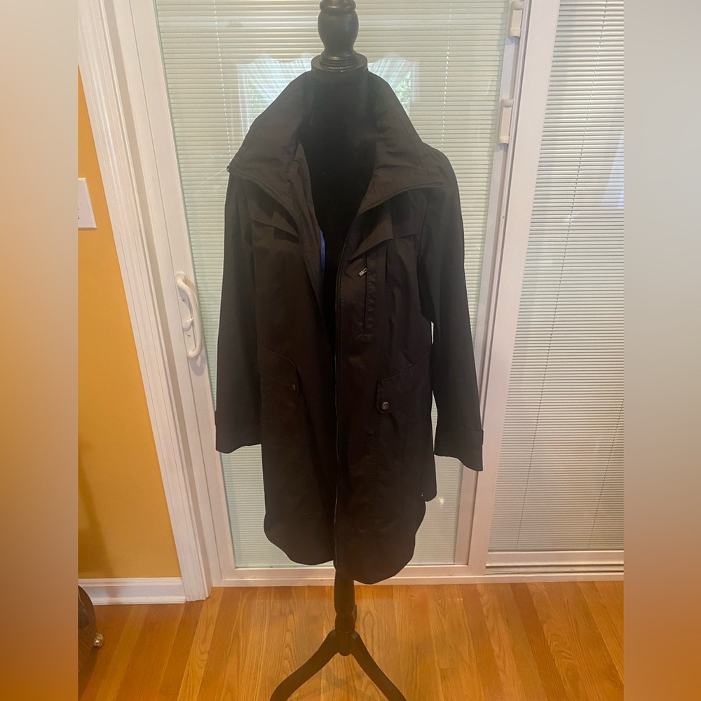 Cole Haan Black Raincoat Classic Design